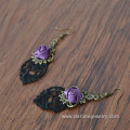 Wholesale Gothic Rose Drop Earrings Lace Earrings Women